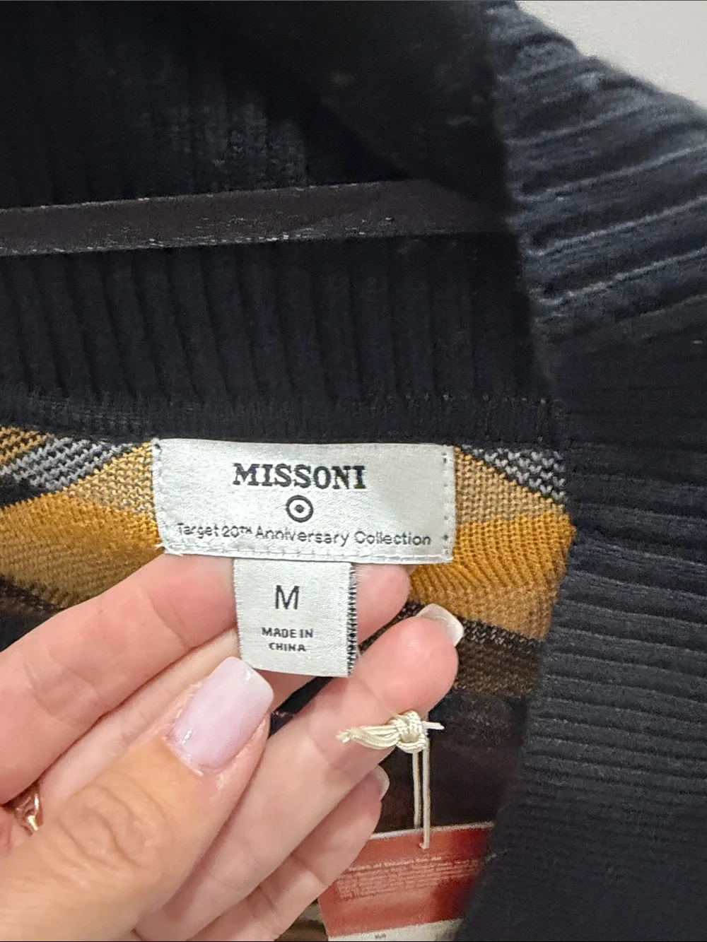 Missoni Multicolor Chevron Knit Cardigan - Black, Yellow, Brown
